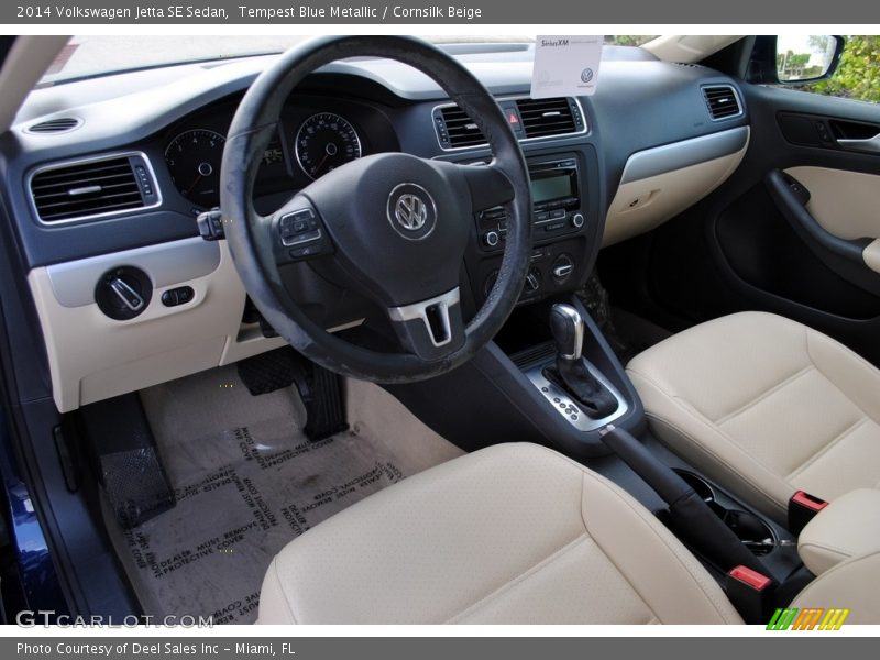 Tempest Blue Metallic / Cornsilk Beige 2014 Volkswagen Jetta SE Sedan