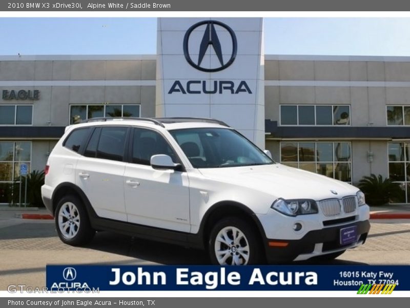 Alpine White / Saddle Brown 2010 BMW X3 xDrive30i