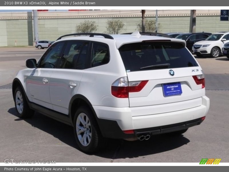 Alpine White / Saddle Brown 2010 BMW X3 xDrive30i