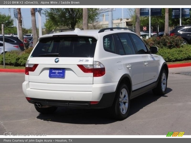 Alpine White / Saddle Brown 2010 BMW X3 xDrive30i