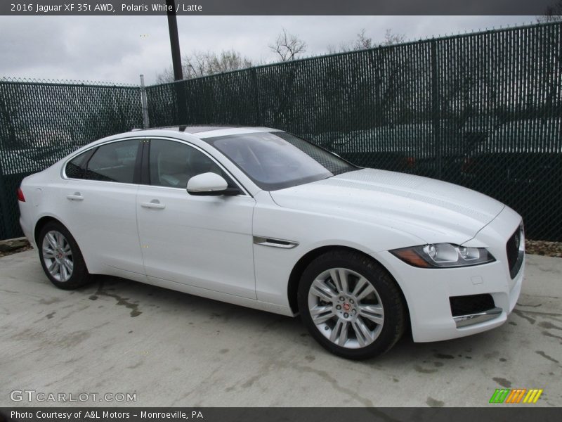 Polaris White / Latte 2016 Jaguar XF 35t AWD