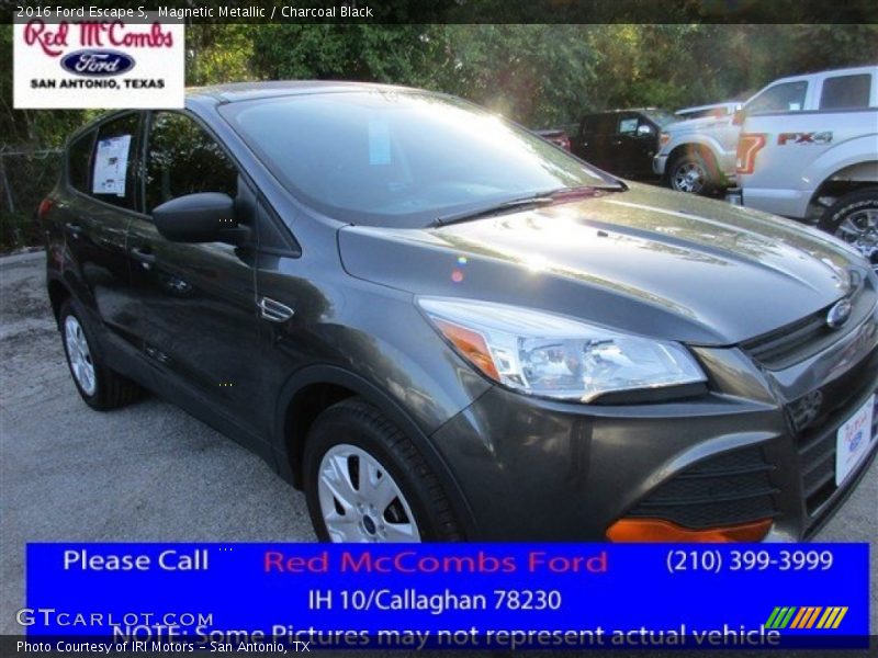 Magnetic Metallic / Charcoal Black 2016 Ford Escape S