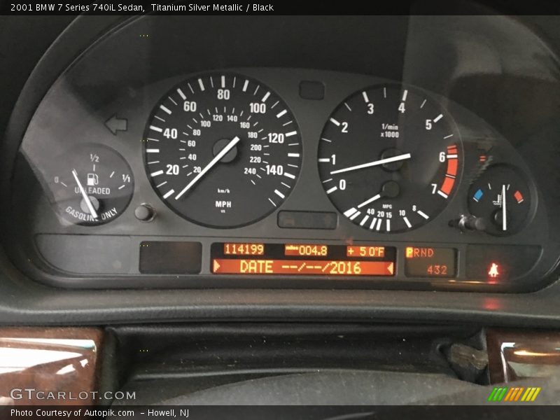 Titanium Silver Metallic / Black 2001 BMW 7 Series 740iL Sedan