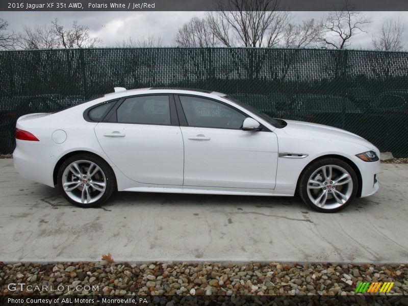 Polaris White / Jet/Red 2016 Jaguar XF 35t AWD