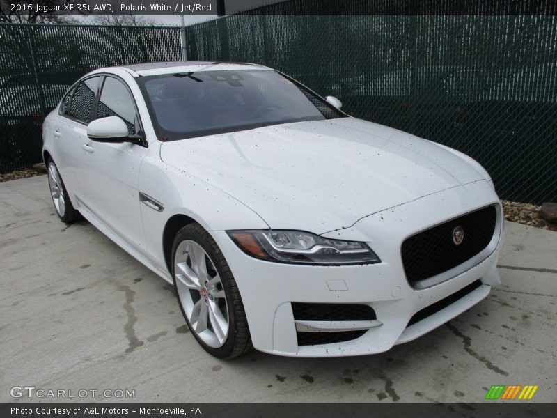 Polaris White / Jet/Red 2016 Jaguar XF 35t AWD
