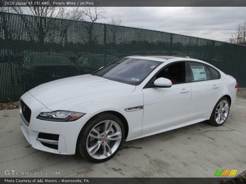 Polaris White / Jet/Red 2016 Jaguar XF 35t AWD