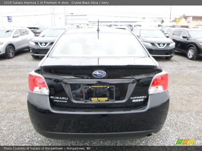 Crystal Black Silica / Ivory 2016 Subaru Impreza 2.0i Premium 4-door