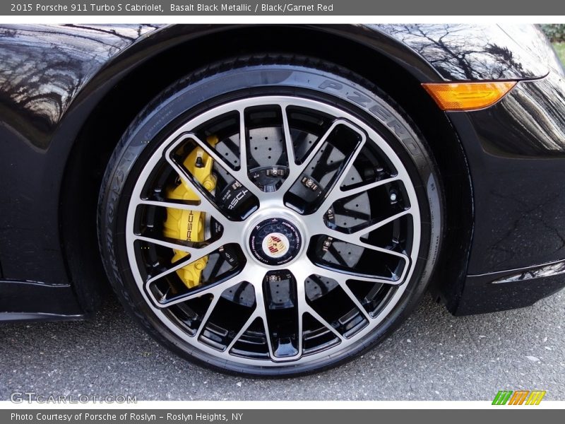 Basalt Black Metallic / Black/Garnet Red 2015 Porsche 911 Turbo S Cabriolet