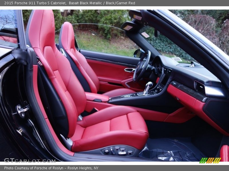 Basalt Black Metallic / Black/Garnet Red 2015 Porsche 911 Turbo S Cabriolet