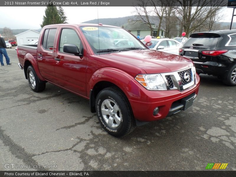 Lava Red / Beige 2013 Nissan Frontier SV V6 Crew Cab 4x4