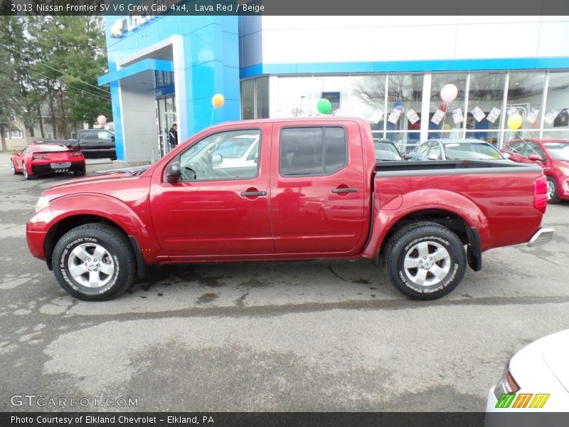 Lava Red / Beige 2013 Nissan Frontier SV V6 Crew Cab 4x4