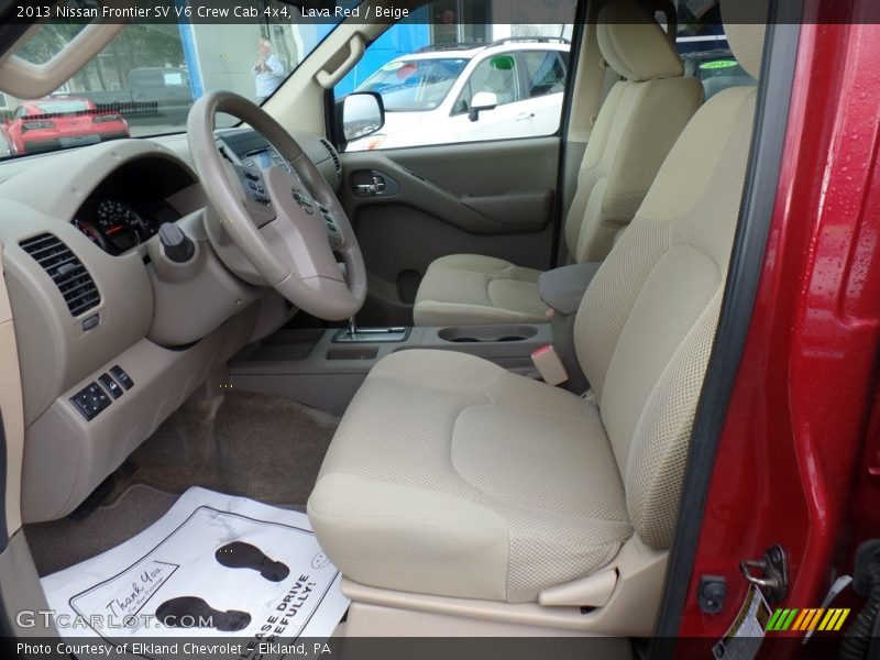 Lava Red / Beige 2013 Nissan Frontier SV V6 Crew Cab 4x4