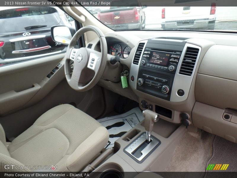 Lava Red / Beige 2013 Nissan Frontier SV V6 Crew Cab 4x4