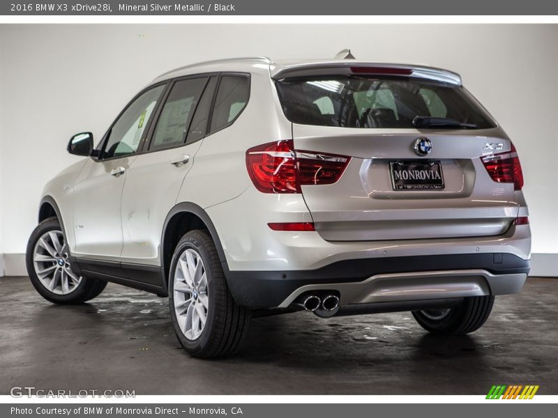 Mineral Silver Metallic / Black 2016 BMW X3 xDrive28i