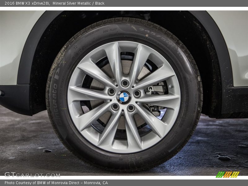 Mineral Silver Metallic / Black 2016 BMW X3 xDrive28i