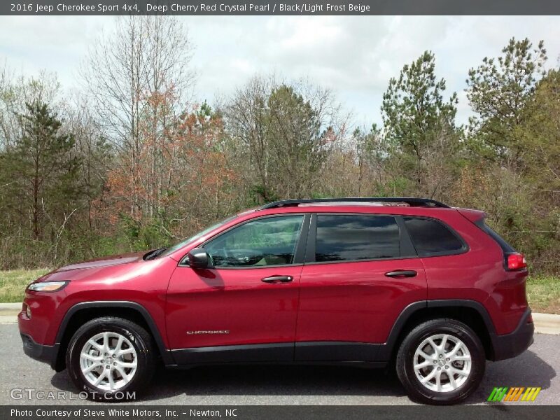 Deep Cherry Red Crystal Pearl / Black/Light Frost Beige 2016 Jeep Cherokee Sport 4x4
