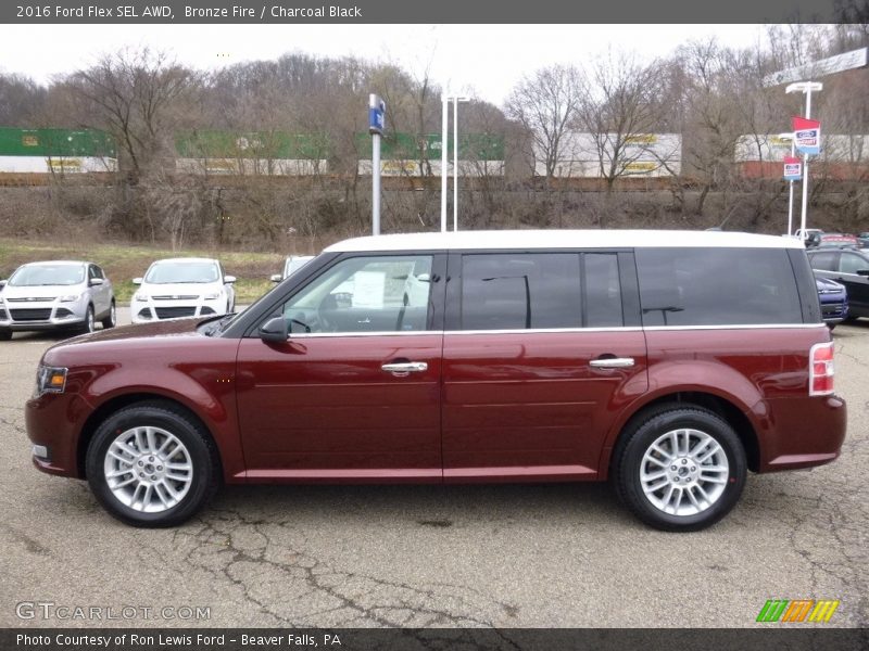 Bronze Fire / Charcoal Black 2016 Ford Flex SEL AWD