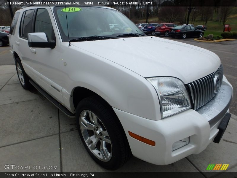 White Platinum Tri-Coat Metallic / Camel 2010 Mercury Mountaineer V8 Premier AWD