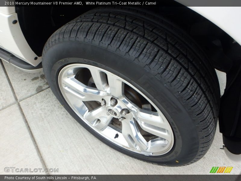 White Platinum Tri-Coat Metallic / Camel 2010 Mercury Mountaineer V8 Premier AWD