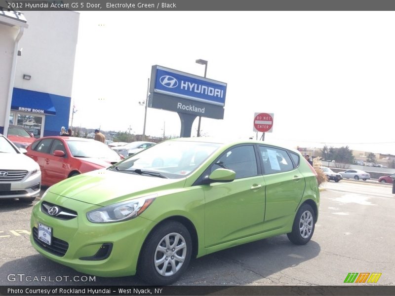 Electrolyte Green / Black 2012 Hyundai Accent GS 5 Door