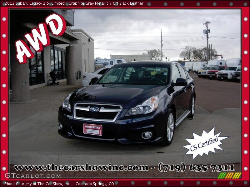 Graphite Gray Metallic / Off Black Leather 2013 Subaru Legacy 2.5i Limited