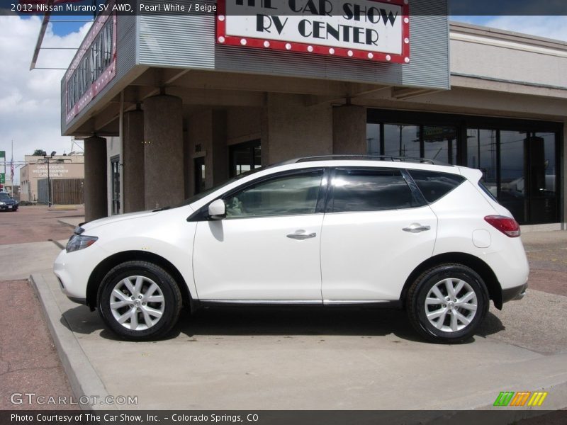 Pearl White / Beige 2012 Nissan Murano SV AWD