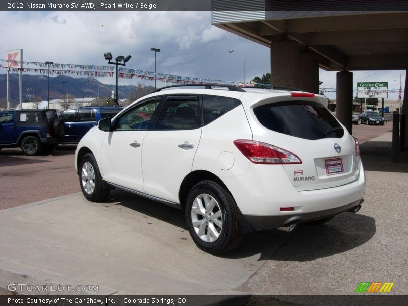 Pearl White / Beige 2012 Nissan Murano SV AWD