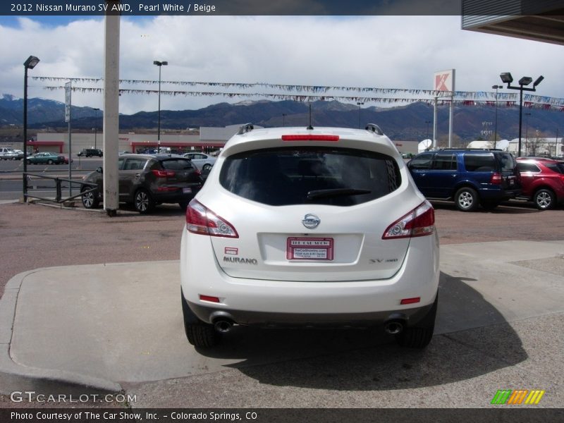 Pearl White / Beige 2012 Nissan Murano SV AWD
