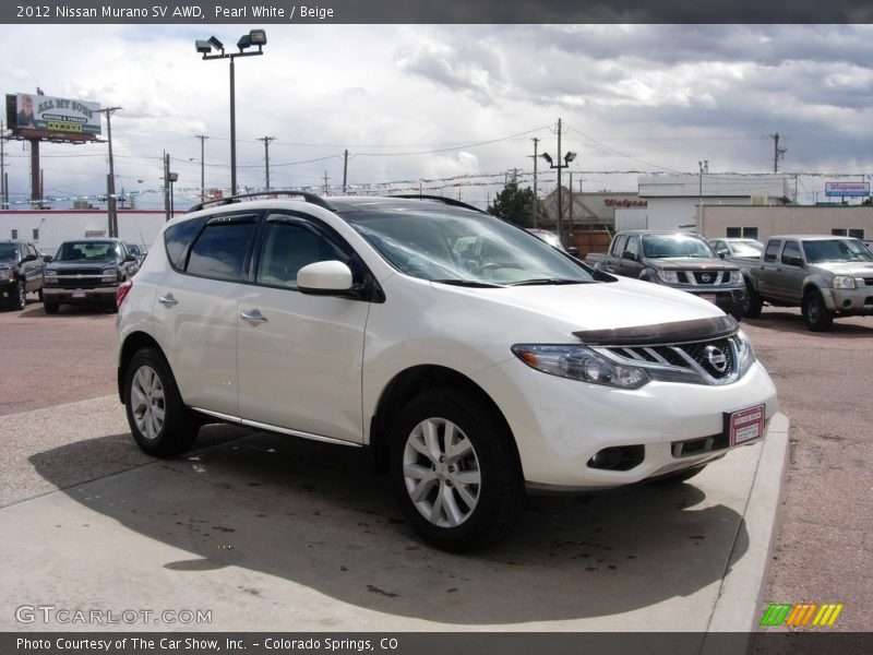 Pearl White / Beige 2012 Nissan Murano SV AWD