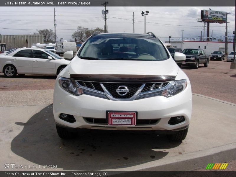 Pearl White / Beige 2012 Nissan Murano SV AWD