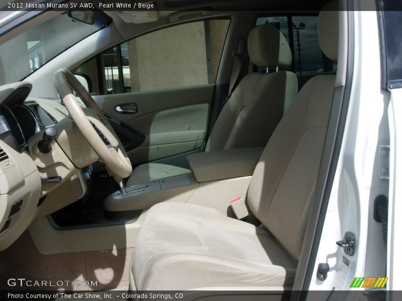 Pearl White / Beige 2012 Nissan Murano SV AWD