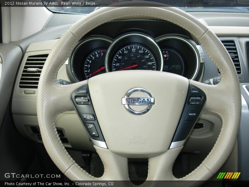 Pearl White / Beige 2012 Nissan Murano SV AWD