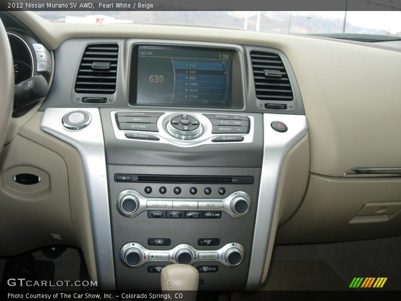 Pearl White / Beige 2012 Nissan Murano SV AWD