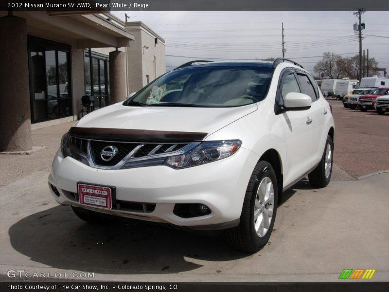 Pearl White / Beige 2012 Nissan Murano SV AWD