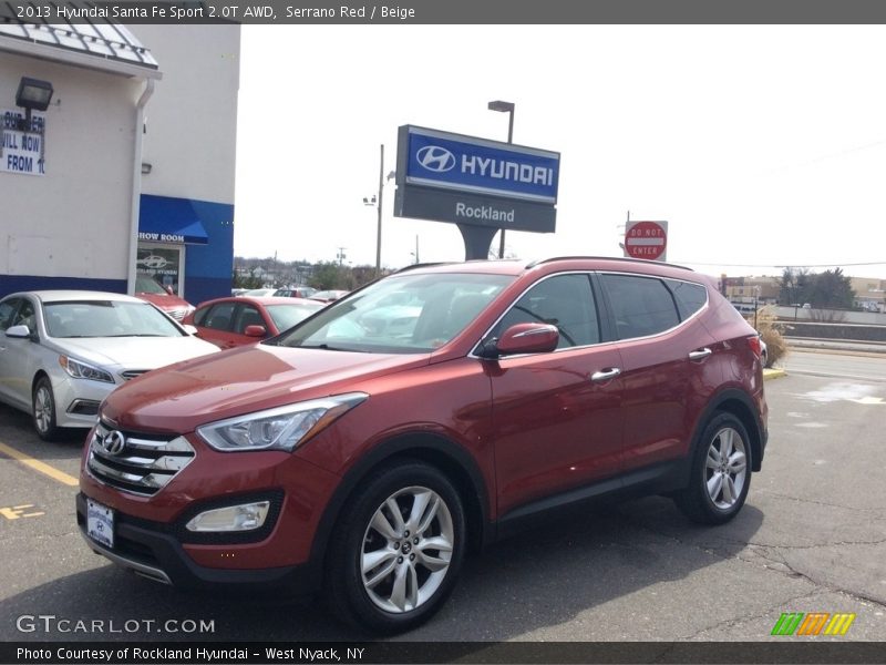 Serrano Red / Beige 2013 Hyundai Santa Fe Sport 2.0T AWD