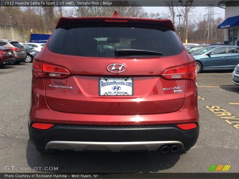 Serrano Red / Beige 2013 Hyundai Santa Fe Sport 2.0T AWD