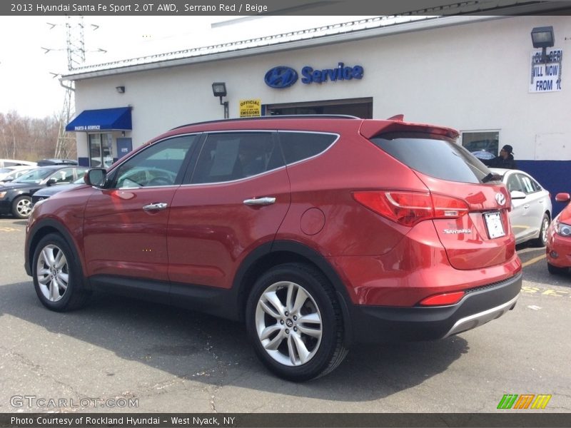 Serrano Red / Beige 2013 Hyundai Santa Fe Sport 2.0T AWD