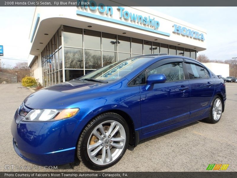 Fiji Blue Pearl / Black 2008 Honda Civic Si Sedan