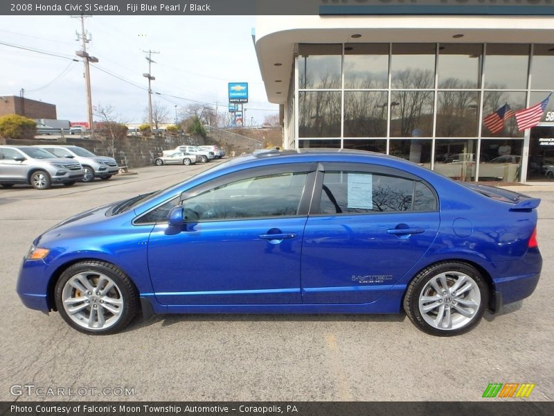 Fiji Blue Pearl / Black 2008 Honda Civic Si Sedan
