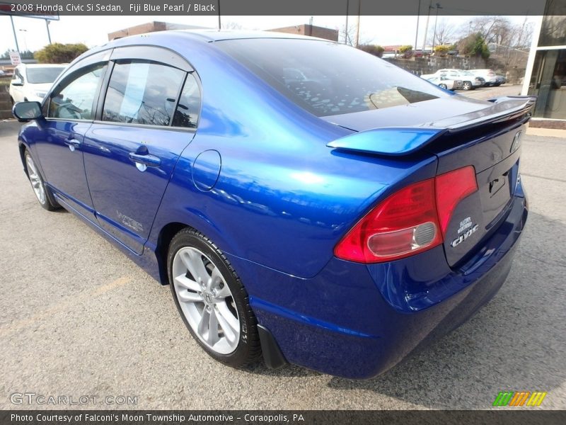 Fiji Blue Pearl / Black 2008 Honda Civic Si Sedan
