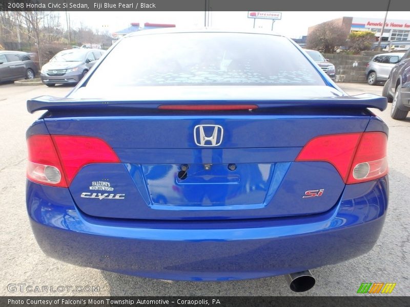 Fiji Blue Pearl / Black 2008 Honda Civic Si Sedan