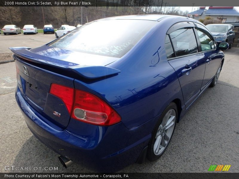 Fiji Blue Pearl / Black 2008 Honda Civic Si Sedan