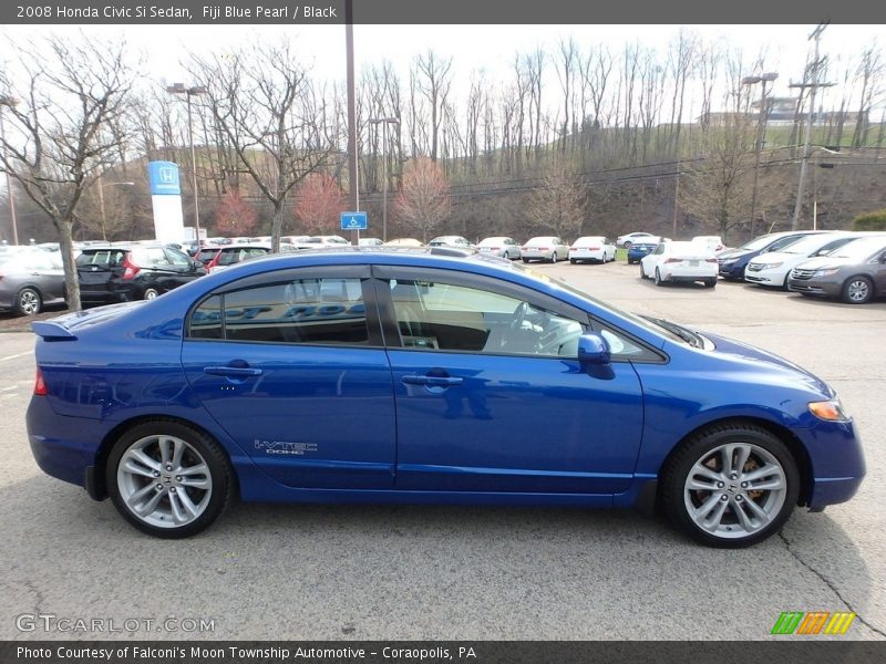 Fiji Blue Pearl / Black 2008 Honda Civic Si Sedan