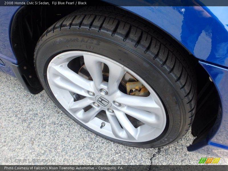 Fiji Blue Pearl / Black 2008 Honda Civic Si Sedan