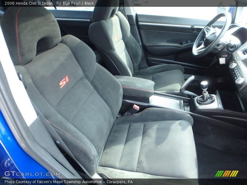 Fiji Blue Pearl / Black 2008 Honda Civic Si Sedan