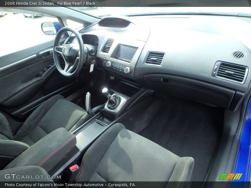 Fiji Blue Pearl / Black 2008 Honda Civic Si Sedan