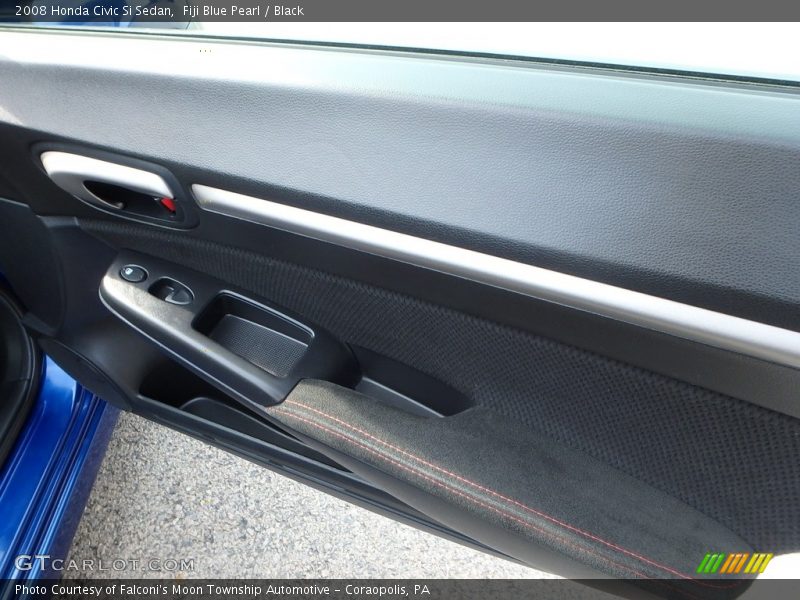 Fiji Blue Pearl / Black 2008 Honda Civic Si Sedan
