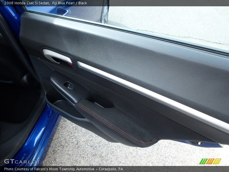 Fiji Blue Pearl / Black 2008 Honda Civic Si Sedan
