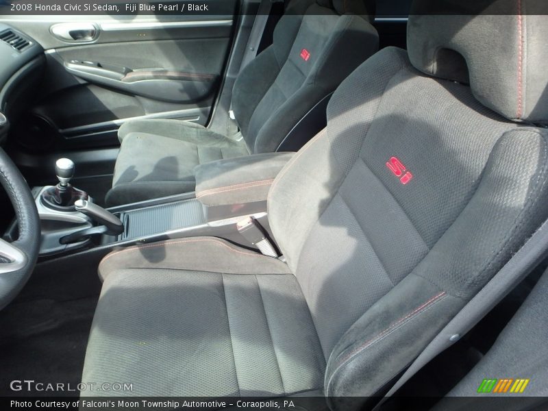 Fiji Blue Pearl / Black 2008 Honda Civic Si Sedan