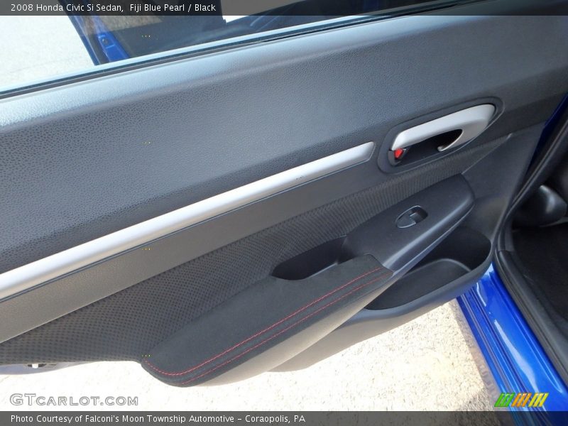 Fiji Blue Pearl / Black 2008 Honda Civic Si Sedan